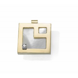 COLGANTE DIAMANTE,MADREPERLA ORO 750 MM. - 540009