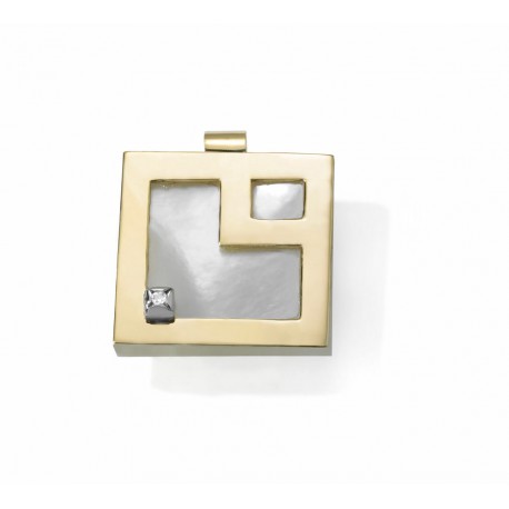 COLGANTE DIAMANTE,MADREPERLA ORO 750 MM. - 540009