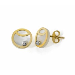 PENDIENTES DIAMANTE,MADREPERLA ORO 750 M - 580005