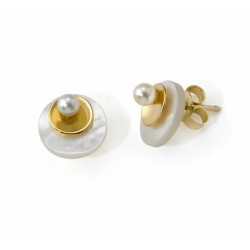 PENDIENTES MADREPERLA ORO 750 MM. - 580006