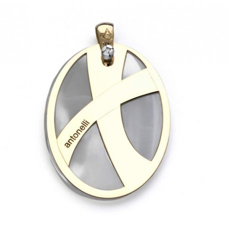 COLGANTE DIAMANTE,MADREPERLA ORO 750 MM. - 540015