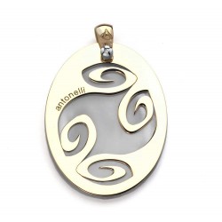 COLGANTE DIAMANTE,MADREPERLA ORO 750 MM. - 540017