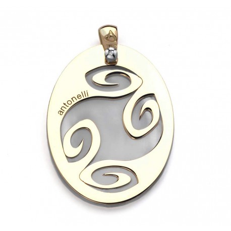 COLGANTE DIAMANTE,MADREPERLA ORO 750 MM. - 540017