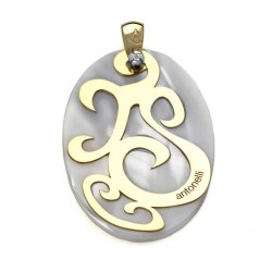 COLGANTE DIAMANTE,MADREPERLA ORO 750 MM. - 540018