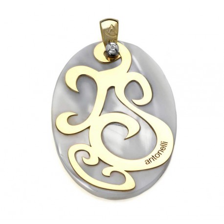 COLGANTE DIAMANTE,MADREPERLA ORO 750 MM. - 540018