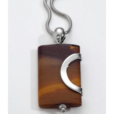 COLLAR PLATA 925 mm . Y OJO DE GATO - 650013