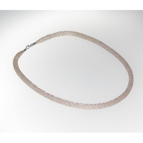 CORDON SEDA BEIG, CIERRE PLATA 925 MM. - 750031