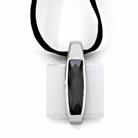 COLGANTE BLACK&WHITE ONYX, PLATA 925 MM. - 750032