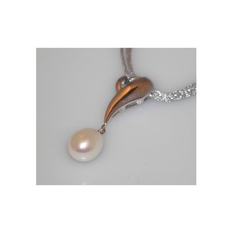 COLLAR PERLA Y PLATA 925 MM. - 750128