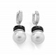 PENDIENTES ONYX Y PERLA, PLATA 925 MM. - 780024