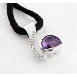 COLGANTE AMETHYST DIAM 0.07 KT, ORO 750m - 081367