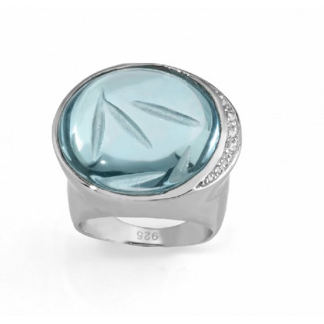 ANILLO TOPACIO AZUL, PLATA 925 MM. - 790060 TA